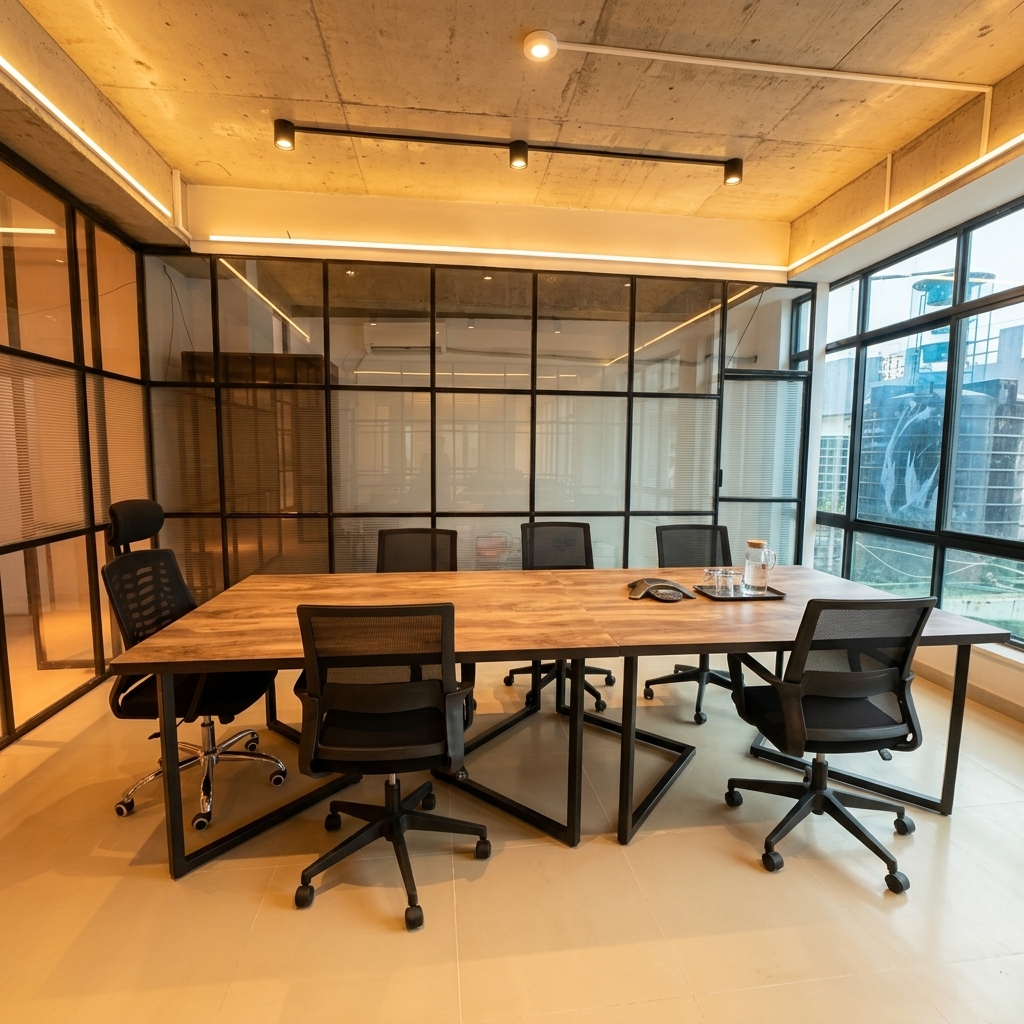 Wolf Offices meeting room with wooden conference table