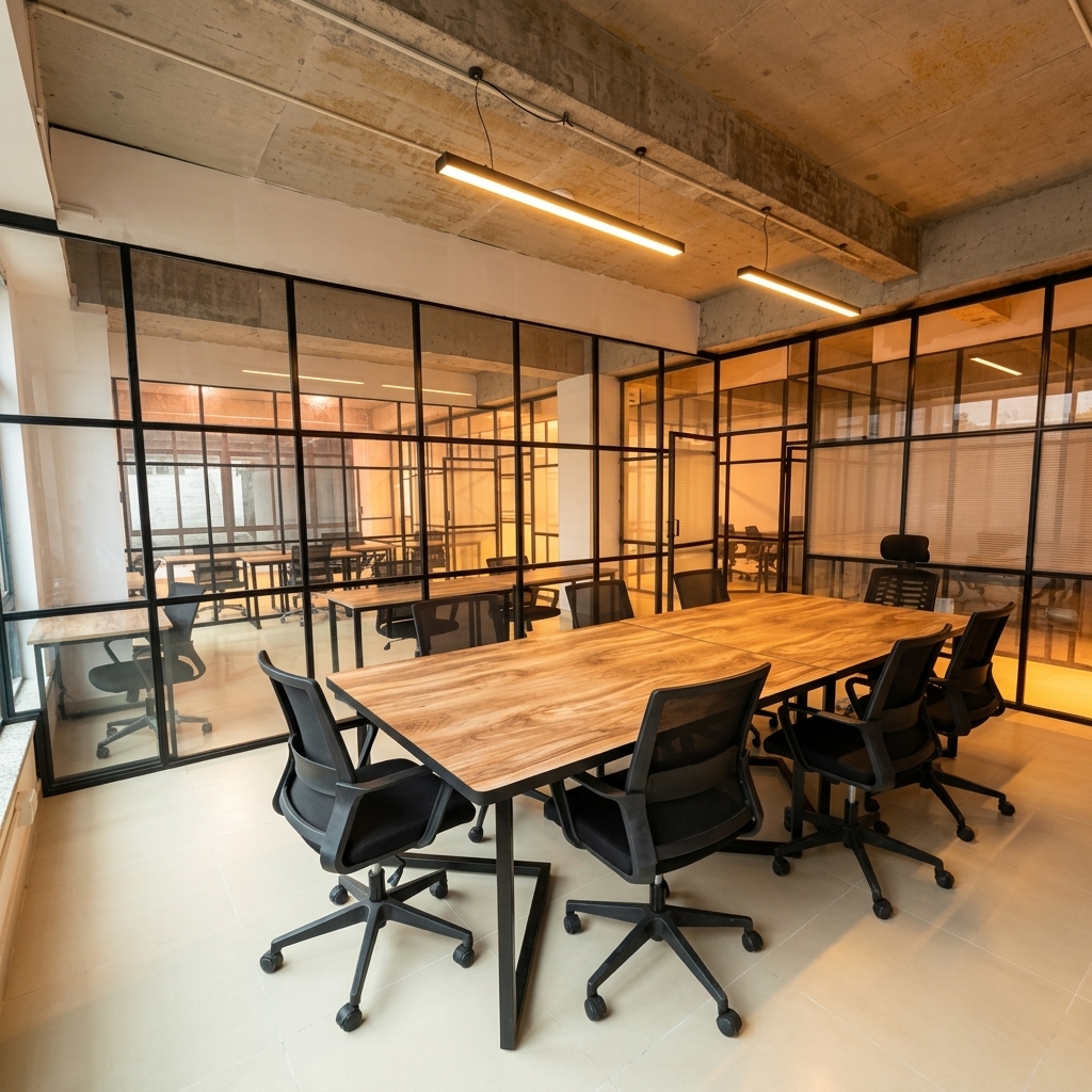 Wolf Offices private office with pendant lighting
